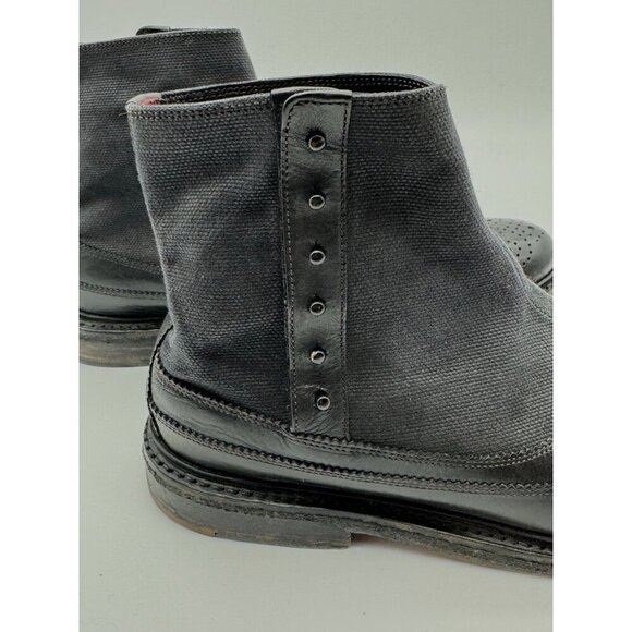 Vintage Cole Rood & Haan Co Black Leather Brogue Boots Studded Closure Men's 9.5 - Picture 5 of 13